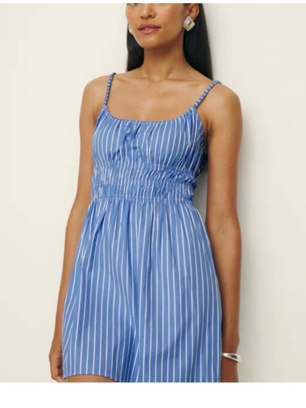 Reformation Blue and White Striped Mini Dress